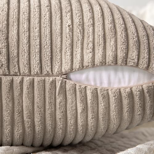 Taupe Decorative Throw Pillow Covers for Couch 20x20 Inch (20" x 20" (Pack of 2) / Taupe)