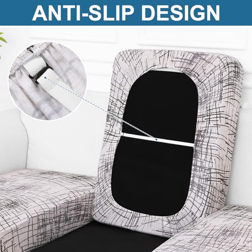 Printed Couch Cushion Covers (Brown and White / Seat 2 Pack)