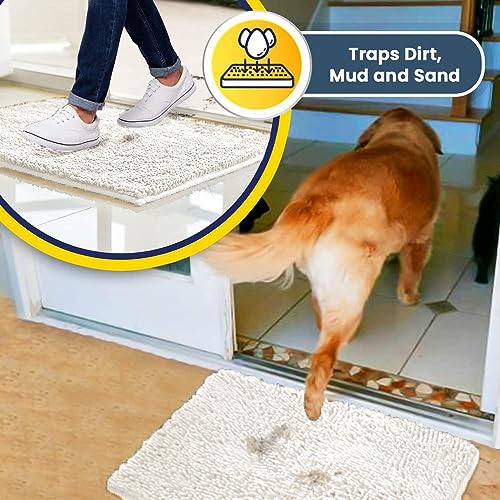 Super Water Absorbent Door Mat Indoor (White / 36" x 120")