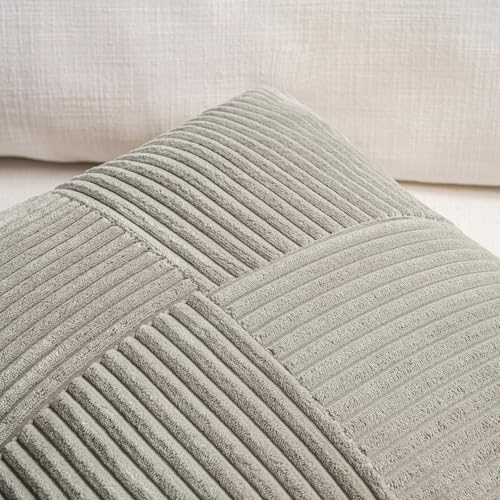 2 Packs Neutral Grey Lumbar Decorative Throw Pillow Covers 14x22 Inch for Living Room Couch Bed Sofa (Neutral Grey / 22" x 14" (Pack of 2))