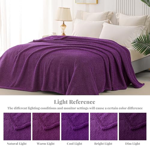 Soft Fleece Twin Size Bed Blanket (Purple / Twin(60x80 In))