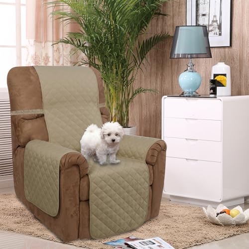 Reversible Recliner Chair Covers (Light Camel/Beige / 28''recliner-oversized)