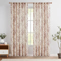 Vintage Floral Linen Curtains 84 Long for Living Room 2 Panels (Brick Red / 50"W x 84"L (Pack of 2))