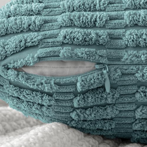 Lumbar Corduroy Decorative Throw Pillow Covers 12x20 Coastal Blue (Coastal Blue / 20" x 12" (Pack of 2))