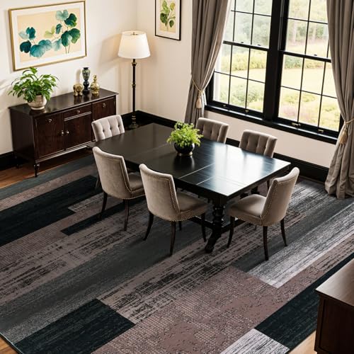 10x14 Washable Area Rugs for Living Room & Bedroom (Chocolate / 10' x 14' (Rectangular))