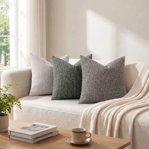 Textured Woven Throw Pillow Covers 24x24 Set of 2 Brown (Brown / 24" x 24" (Pack of 2))