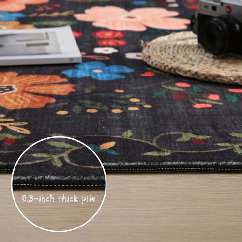 Runner Rug 2x6 Washable (Black / 2' x 6' (Rectangular))