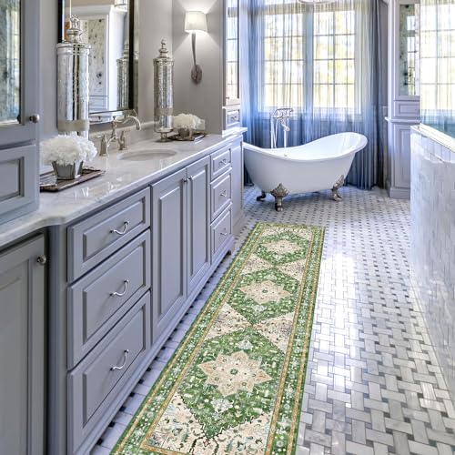 Washable Runner Rug (2' x 8' / Green)