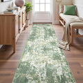 Washable Runner 2'x10' Abstract Area Rug for Hallway Light Green (Green/Gray/Yellow / 2' x 10' (Runner))