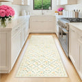 2x6 Washable Runner Rug：Floral Indoor Kitchen Carpet Beige Multi (Beige/Multi / 2' x 6' (Runner))