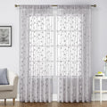 Light Grey Sheer Curtains Vine Embroidered (52"W x 84"L (Pack of 2) / Vine Light Grey)
