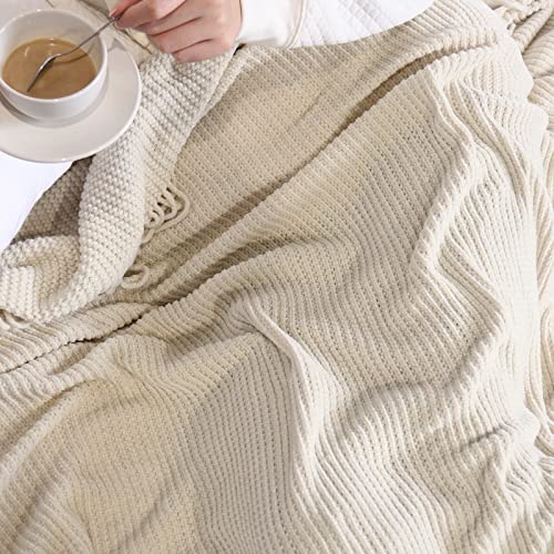 Chenille Throw Blanket 50x60 (A-cream / 50*60'')