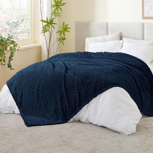 Navy King Blanket for Bed (Navy-1 / King(108"x90"))