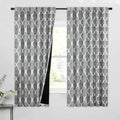 Moroccan 100% Blackout Curtains Bedroom Grey 50x63 2 Panels (Rod Pocket | Grey / 50"W x 63"L (Pack of 2))