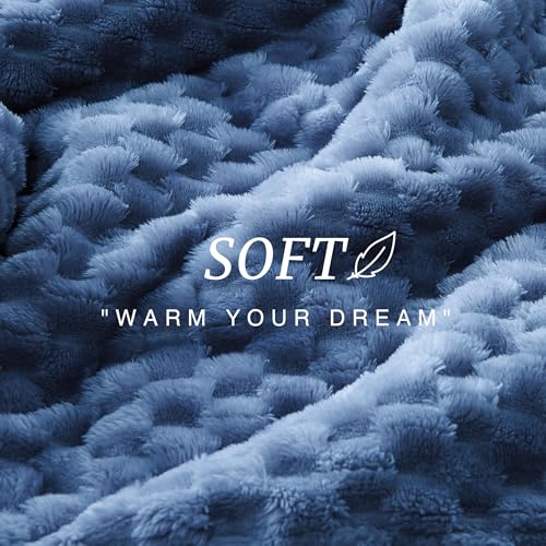 Turtle Shell Throw Blanket Dark Blue for Couch Gentle Soft Fleece (Dark Blue / Throw)