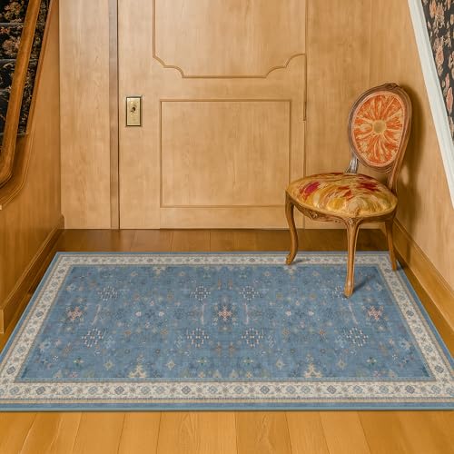 Blue 2x4 Runner Rug for Entryway Indoor (2' x 4' (Rectangular) / Dusty Blue)