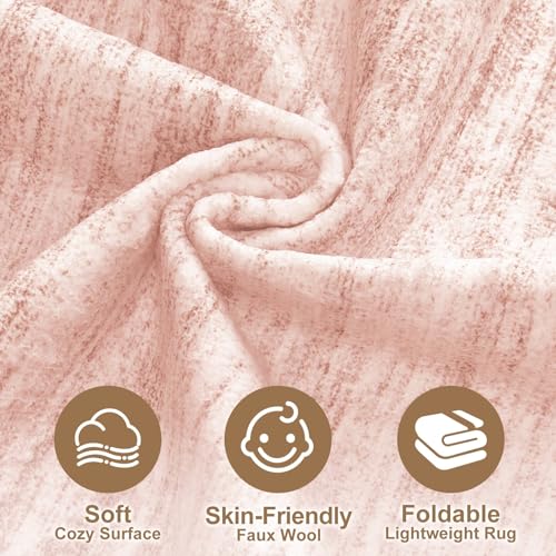 Boho 9x12 Area Rug Living Room Rugs Machine Washable Pink (A-pink / 9' x 12' (Rectangular))