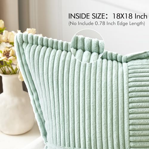 Decorative Throw Pillow Covers for Couch 18x18 Inch Mint Green (Mint Green / 18" x 18" (Pack of 2))