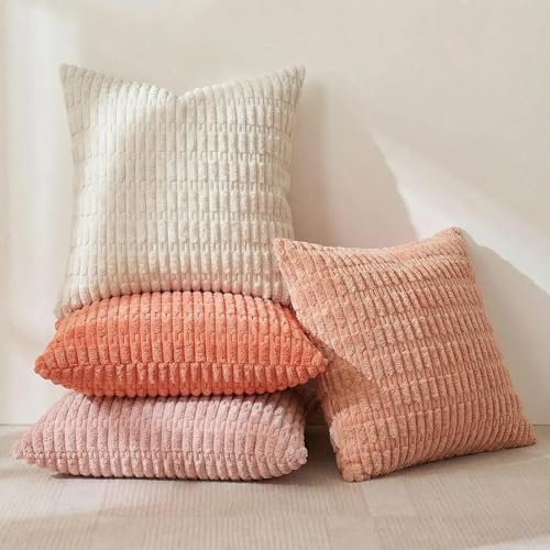 4 Packs Decorative Throw Pillow Covers for Living Room Couch Bed (26" x 26" (Pack of 4) / Pink Series)