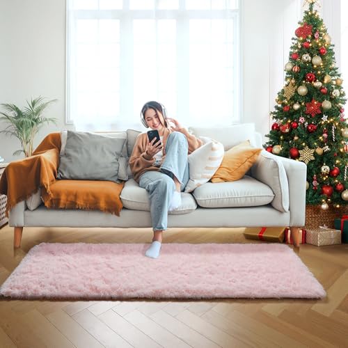 Pink Runner Rugs for Girls Bedroom Living Room (Light Pink / 2' x 6' (Runner))