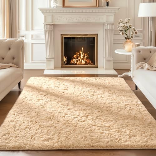 Beige Rugs for Bedroom Living Room (Beige / 4' x 6' (Rectangular))