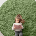 Green Round Rugs for Bedroom (7 Ft Round / Green)