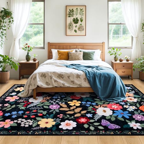 Area Rug Living Room (Black / 4' x 6' (Rectangular))