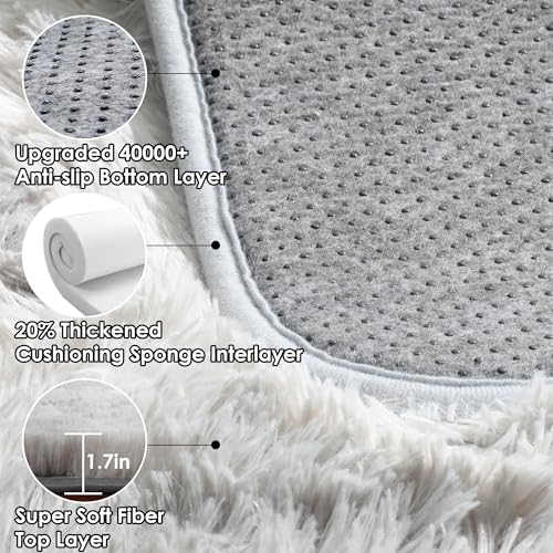 Runner Rugs for Bedroom Living Room (Tie-dyed Light Grey / 2' x 6' (Runner))