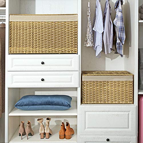 Woven Storage Basket with Lid (65 L / Natural)