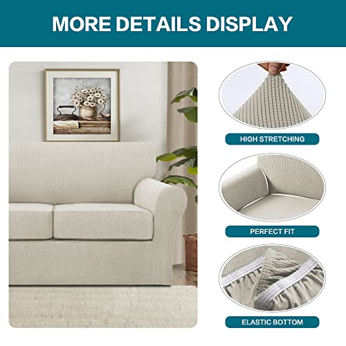 4 Piece Sofa Covers for 3 Cushion Couch Sofa Slipcover Soft Couch Cover for Dogs (Sofa (3 Cushion) / Island Fossi)