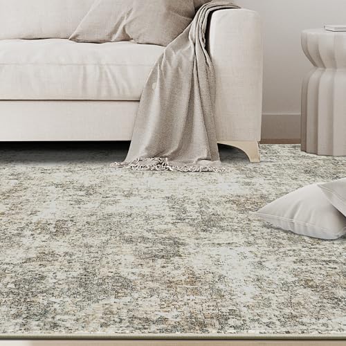 4x6 Area Rugs for Living Room Washable Bedroom Dining Room Beige Brown (Beige/Brown / 4' x 6' (Rectangular))