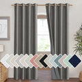 Grizzle Gray Vintage Linen 100% Blackout Curtains for Living Room (52"W x 90"L (Pack of 2) / Grizzle Gray)