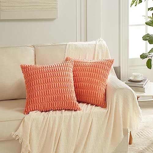 4 Packs Decorative Throw Pillow Covers for Living Room Couch Bed (24" x 24" (Pack of 4) / Coral)