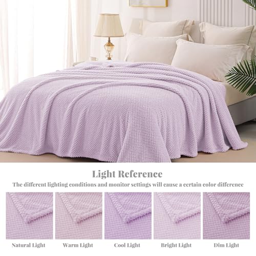 Soft Fleece Twin Size Bed Blanket (Lilac / Twin(60x80 In))