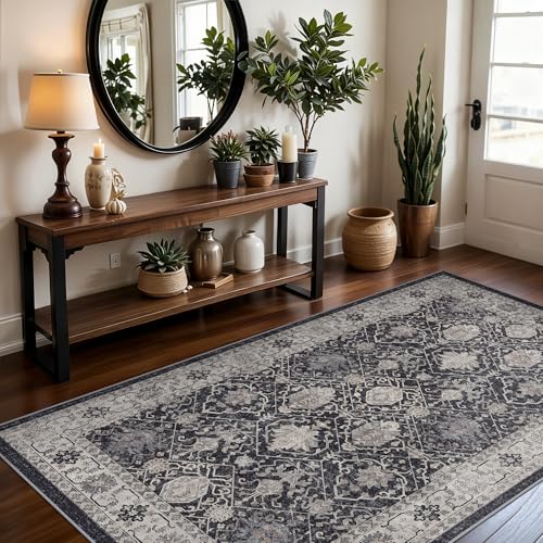 4x6 Living Room Area Rugs (4' x 6' (Rectangular) / Black/Navy)
