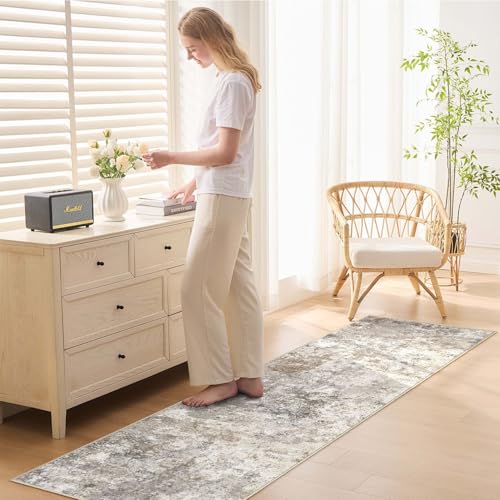 2x6 Washable Runner Rug for Hallway (Brown Grey / 2' x 6' (Runner))