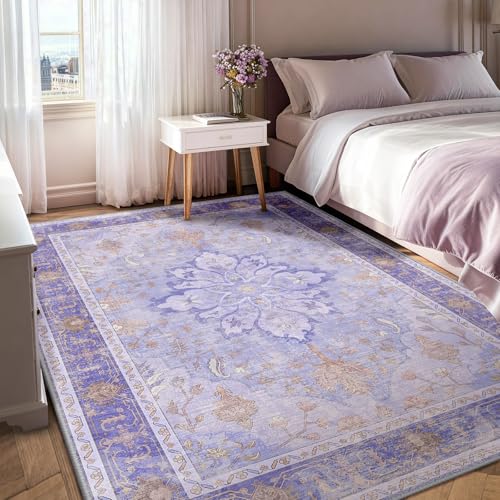 Washable Area Rug (Purple / 5' x 7' (Rectangular))
