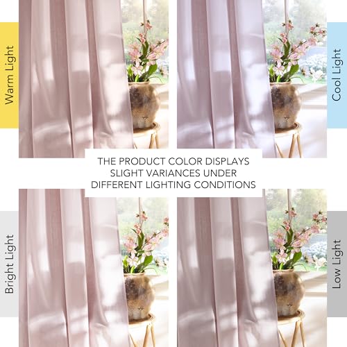 Thick Linen Blush Pink Curtains 2 Panels for Kids Room (Blush Pink / 55"W x 96"L (Pack of 2))