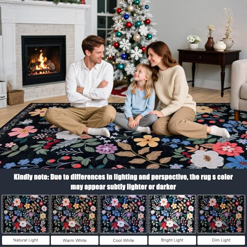 Area Rug 10x12 Living Room (Black / 10' x 12' (Rectangular))