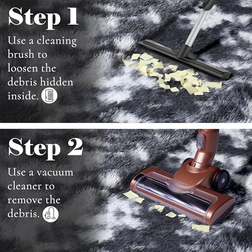 8x10 Area Rugs for Living Room (Tie-dyed Black & White / 8' x 10' (Rectangular))