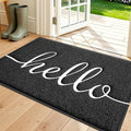 Door Mat Welcome Mat Floor Mat for Entryway (Black-hello / 1'6" x 2'6" (Rectangular))