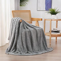 Grey Fleece Throw Blanket 60”×80” for Couch Sofa Livingroom (Grey / 60×80inch)