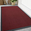 Front Door Mat Outside Entrance (Red / 59" X 34")