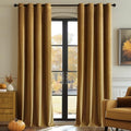 Velvet Curtains Gold 52 x 84 Inch Length Set of 2 (Gold / 52"W x 84"L (Pack of 2))