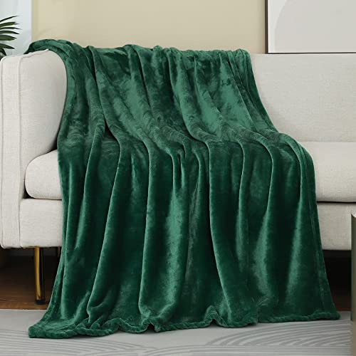 Forest Green Fleece Plush Throw Blanket 50"x70"for Couch Fuzzy Cozy Flannel (Green / Throw XL(50"×70"))