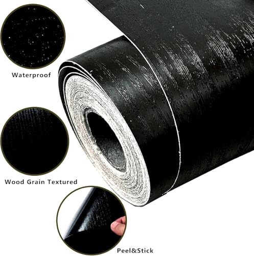 32FT Peel &Stick Wood Grain Wallpaper Border Removable Waterproof Bathroom Mirror Frame Sticker (Red / 3.93" x 393.6")