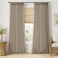 Pinch Pleated Linen Curtains 102 Inches Long 2 Panels Grey Beige (Grey Beige / 40"W x 102"L (Pack of 2))