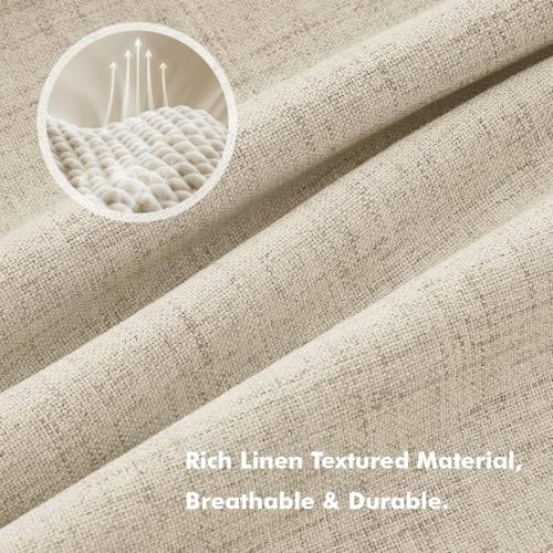 100% Blackout Linen Curtains 42 x 96 Inch Cobblestone 2 Panels (Cobblestone / 42"W x 96"L (Pack of 2))