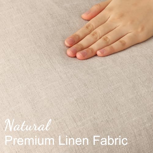 Fall Beige Linen Throw Pillow Covers 22x22 Set of 2 (Natural Beige / 22" x 22" (Pack of 2))