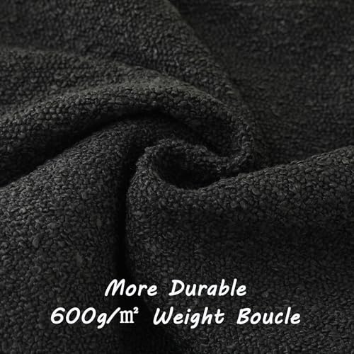 Pack of 2 Boucle Textured Throw Pillow Covers 24x24 Inch (Black / 24" x 24" (Pack of 2))